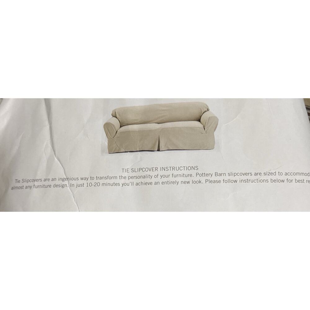 Pottery Barn Red/Cream Ticking Stripe Small Sofa Tailored Adjust SlipCover New  - Picture 3 of 16